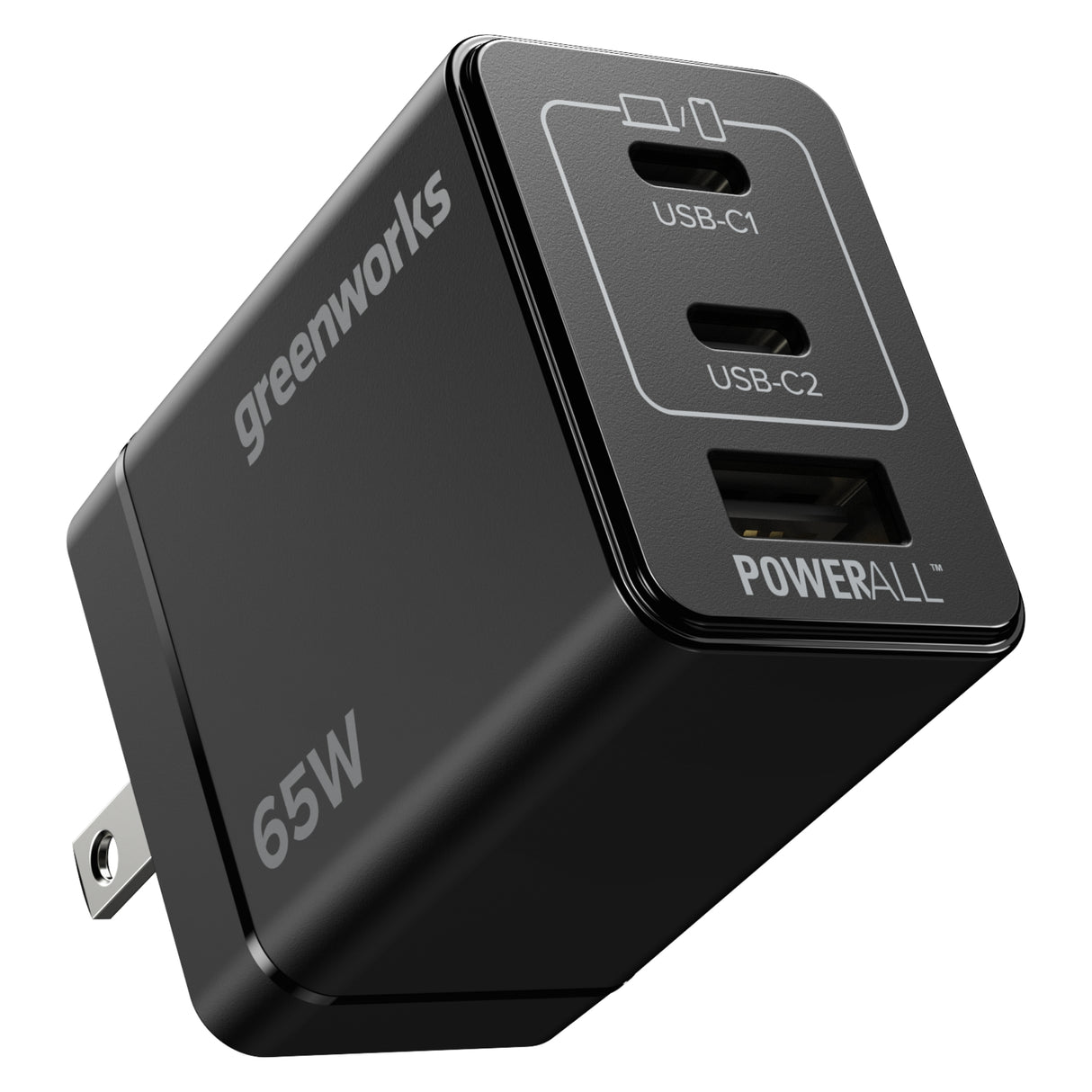 Chargeur Greenworks POWERALL 65 W, (2) ports USB-C et (1) port USB-A