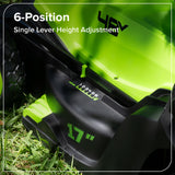 48V (24V x 2) 17" Brushless Mower & Blower & Trimmer Combo Kit, (2) 4.0Ah Batteries and 65W Type-C Charger with (2) 3-FT Cables Included