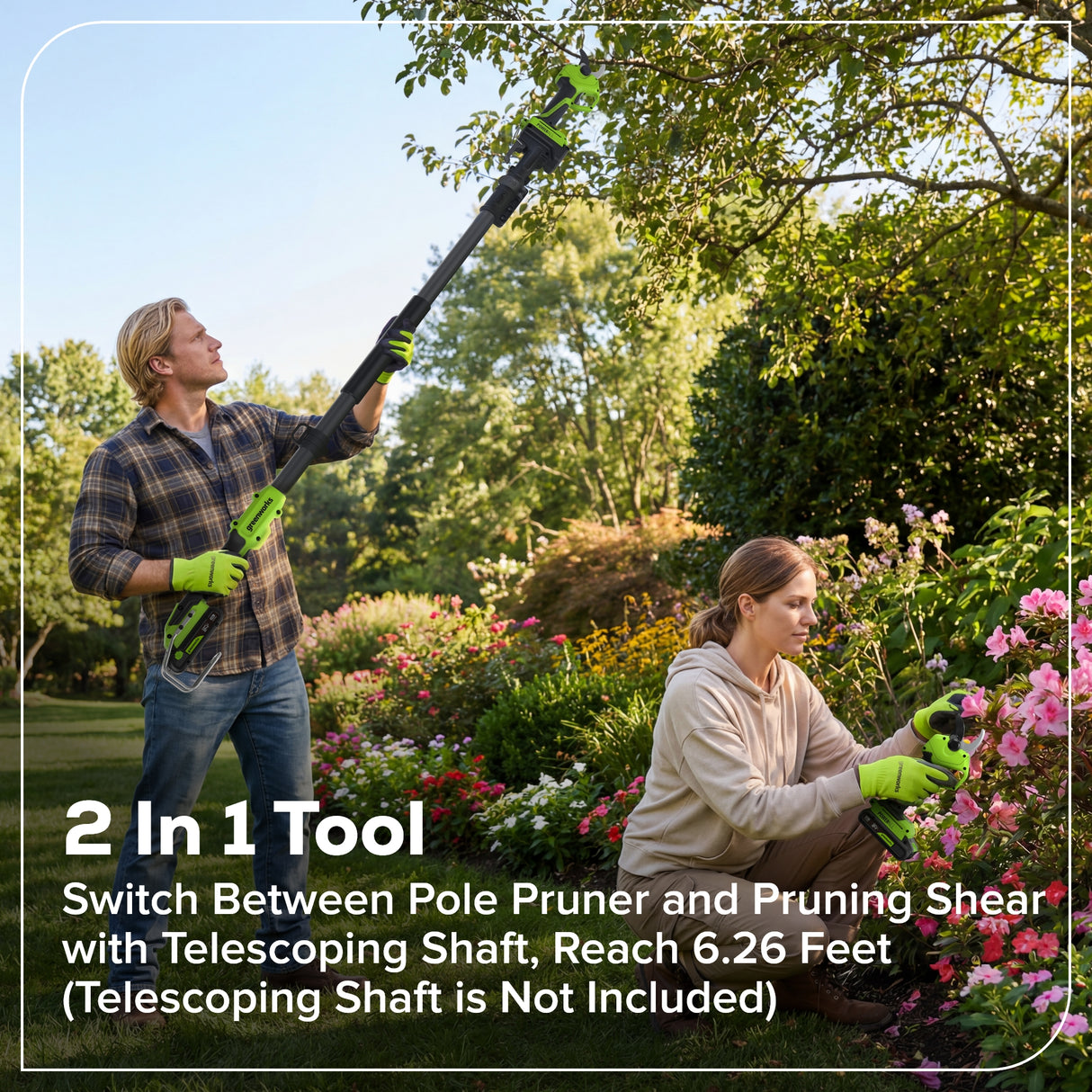 24V Pruning Shears, 2.0Ah Battery and 30W Type-C Charger with 3-ft Cord Included