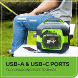Haut-parleur Bluetooth 24 V, batterie 2,0 Ah et chargeur inclus