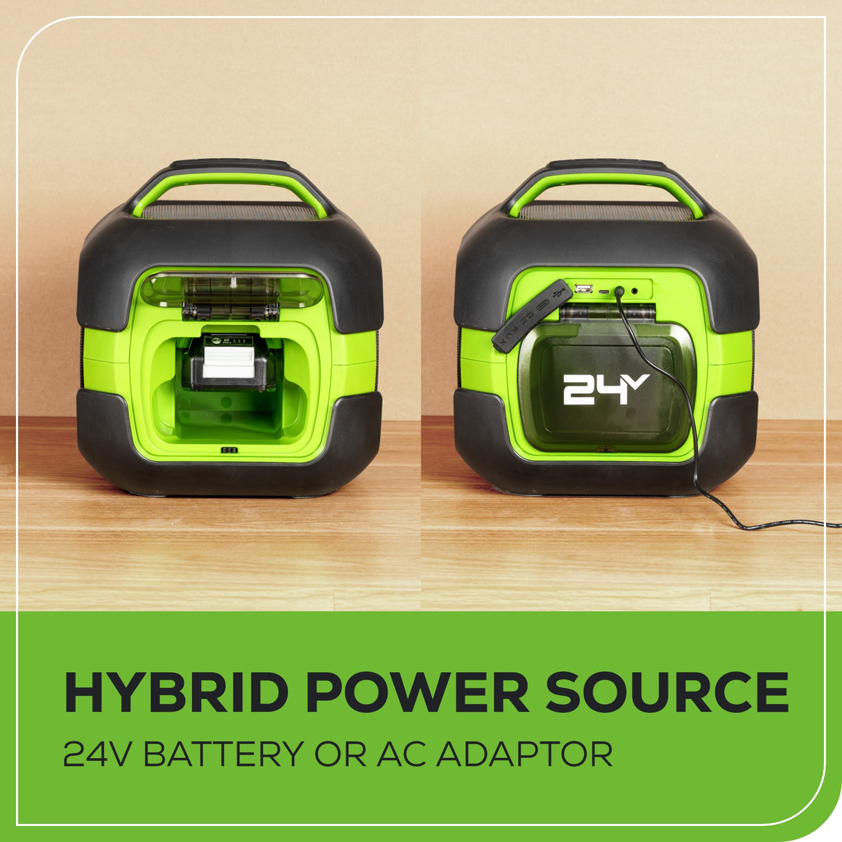 Haut-parleur Bluetooth 24 V, batterie 2,0 Ah et chargeur inclus