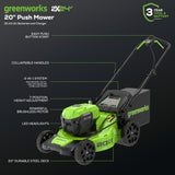 48V (24V x 2) Lawn Mower & String Trimmer & Blower Combo, (2) 4.0Ah Batteries and Dual Port Charger Included