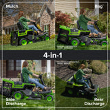 Tracteur à gazon autoporté CrossoverT 80 V, 30 pouces, batteries (4) 6,0 Ah et chargeur 600 W inclus