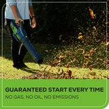 80V 650 CFM - 145 MPH Brushless Leaf Blower, 2.0Ah Battery and Charger Included