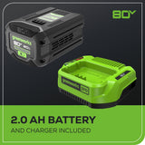 80V 10" Brushless Pole Saw, 2.0Ah Battery and Charger Included