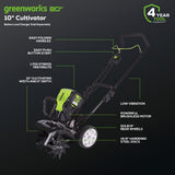 Cultivateur 80 V, 10 pouces (Outil seulement) – TL80L00