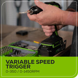24V Brushless Drill / Driver, (2) 1.5Ah Batteries and Charger Included