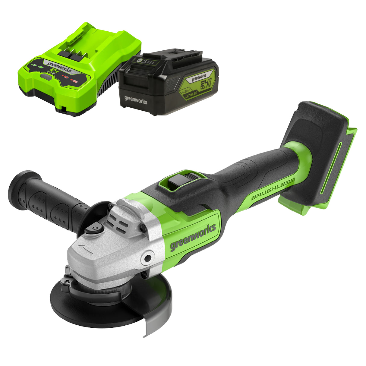 Meuleuse d'angle 24 V, batterie USB 4,0 Ah et chargeur inclus