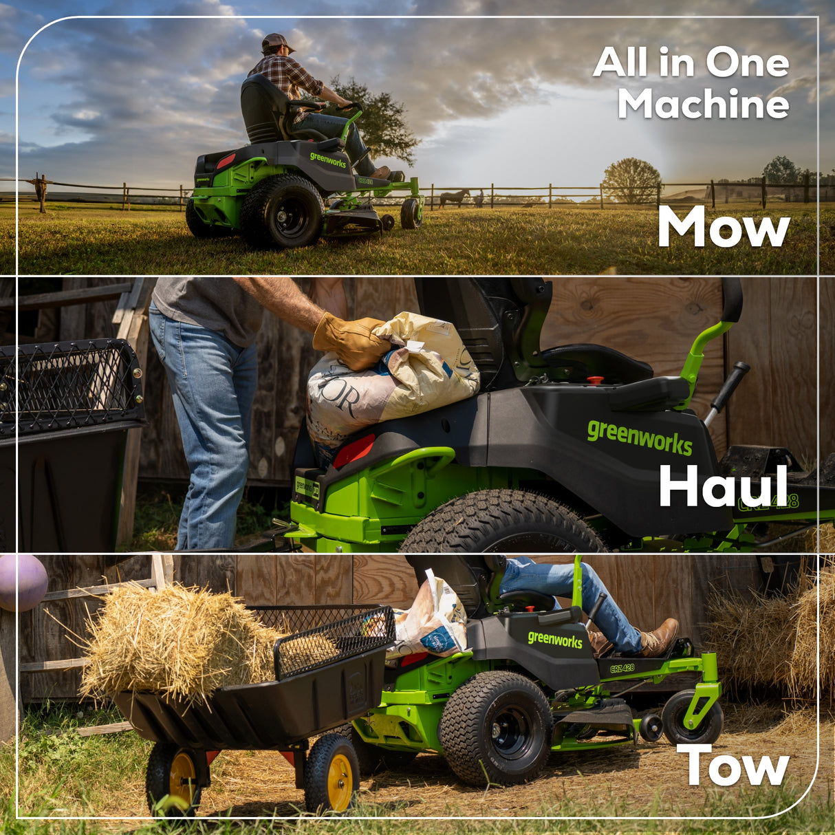 80V 42" CROSSOVERZ Zero Turn Lawn Mower, (4) 5.0Ah Batteries and (600W) Plug in Charger Included | CRZ4282