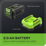 Coupe-herbe sans balais 80 V, 16 pouces, batterie 2,0 Ah et chargeur inclus – ST80L210