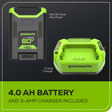 Coupe-herbe à montage supérieur 60 V, 16 pouces, (1) batterie 4,0 Ah et chargeur 3 A inclus