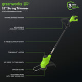 48V (24V x 2) Lawn Mower & String Trimmer & Blower Combo, (2) 4.0Ah Batteries and Dual Port Charger Included