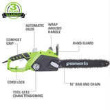 Greenworks 12-Amp Corded 16-Inch Chainsaw