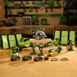 24V Brushless 8-Piece Power Tool Combo Kit, (2) 4.0Ah & (1) 2.0Ah USB-C Batteries, 65W USB-C Fast Charger Included