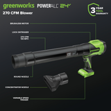48V (24V x 2) 17" Brushless Mower & Blower & Trimmer Combo Kit, (2) 4.0Ah Batteries and 65W Type-C Charger with (2) 3-FT Cables Included