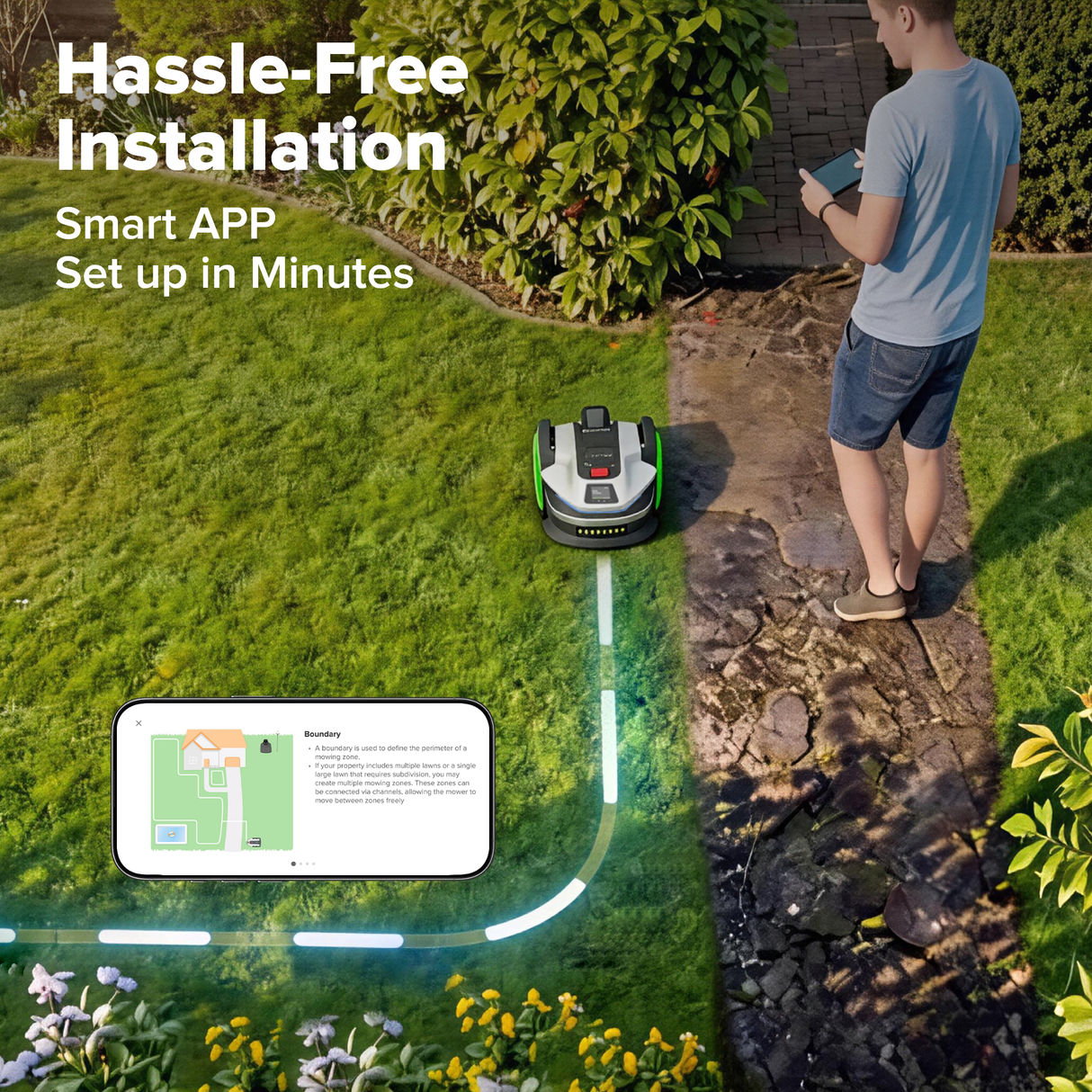 AiMowbot C20Z Wire-Free RTKVision Robotic Mower | 1/2 Acre, 4-Wheel Version