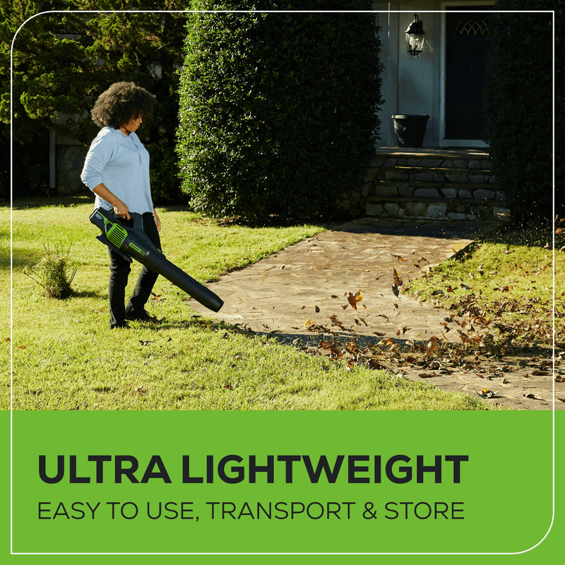 80V 650 CFM - 145 MPH Brushless Leaf Blower, 2.0Ah Battery and Charger Included