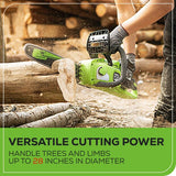 48V (24V x 2) 16" Cordless Battery Chainsaw, (2) 4.0Ah USB Batteries & Dual Port Charger Included