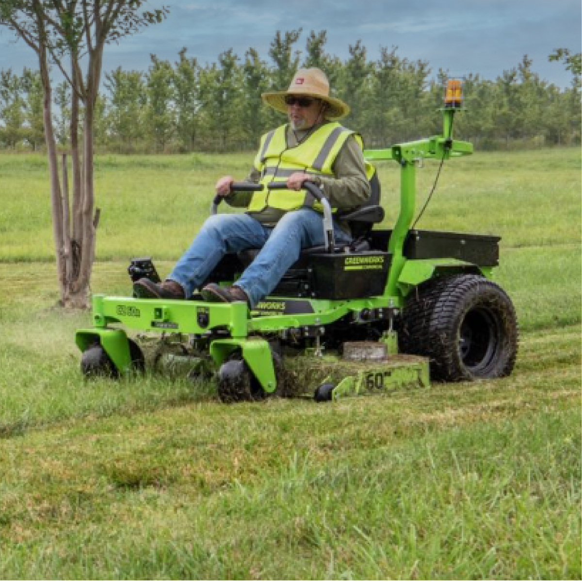 82V  60" 16kWh Commercial Ride-On Zero-Turn Mower