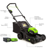 60V 17" Lawn Mower & 60V 13" String Trimmer Combo Kit, 4.0Ah Battery and Charger Included