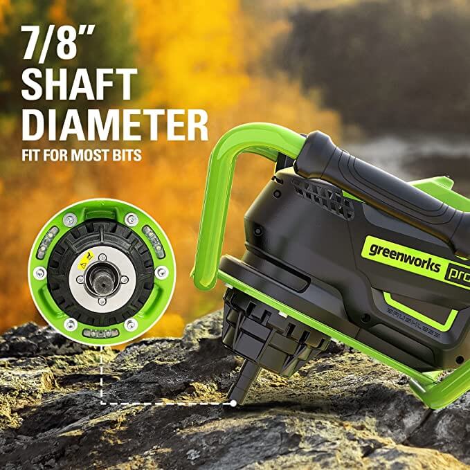80V Earth Auger Powerhead with Auger Bit, 18” Extender, 4.0Ah Battery and Charger Included
