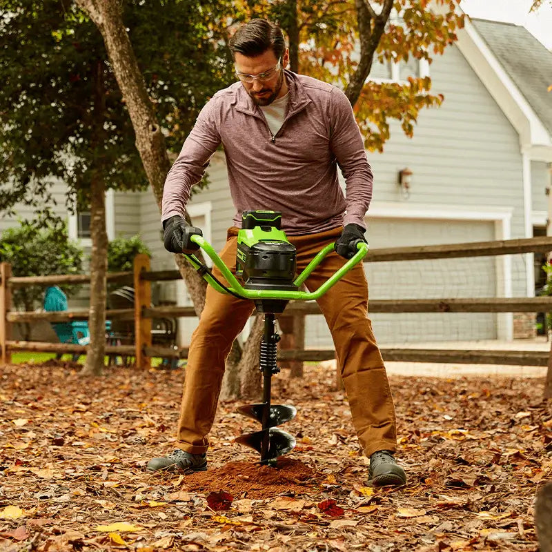 80V Earth Auger Powerhead with Auger Bit, 18” Extender, 4.0Ah Battery and Charger Included