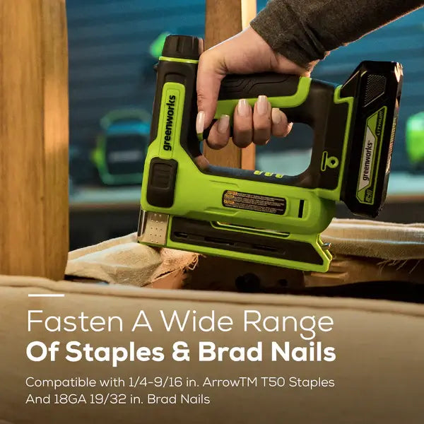 24V 3/8" Stapler, 2.0Ah Battery & Charger Included