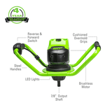 Tarière sans fil Greenworks Pro 60 V, 8 pouces, batterie 4.0Ah et chargeur inclus