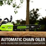 80V 18" Brushless Chainsaw, 2.0Ah Battery and Charger Included
