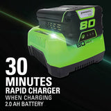 80V 18" Brushless Chainsaw, 2.0Ah Battery and Charger Included
